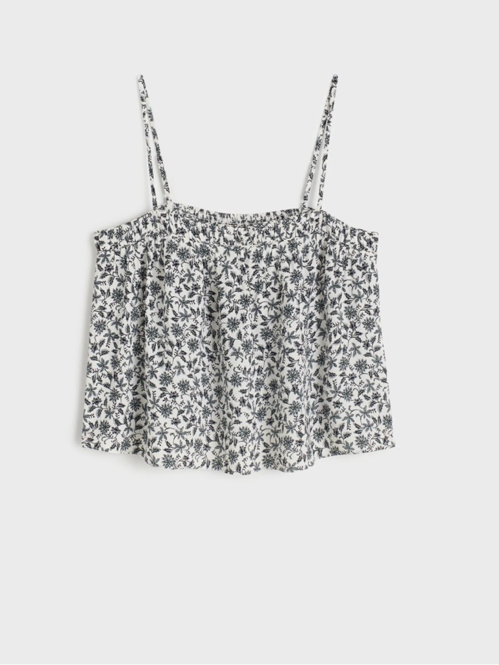 Madewell Eloise Floral Square Neck Tank Top Ivory Size 4 New With Tags